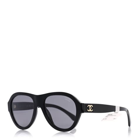 CHANEL Acetate Strass Polarized Pilot Sunglasses 5467